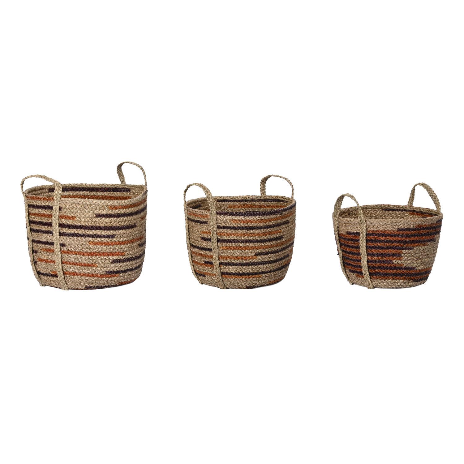 CESTA SET 3 SEAGRASS 38X38X41 NATURAL DC202343 - EL MEJOR COMPLEMENTO PARA TU HOGAR FIJALO