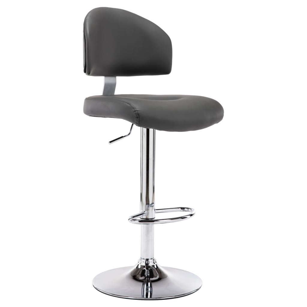 vidaXL Taburete de cocina cuero sintético gris