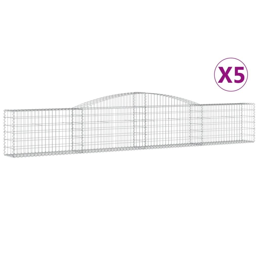 Vidaxl Cestas de Gaviones Arco Hierro 400x30x60/80cm