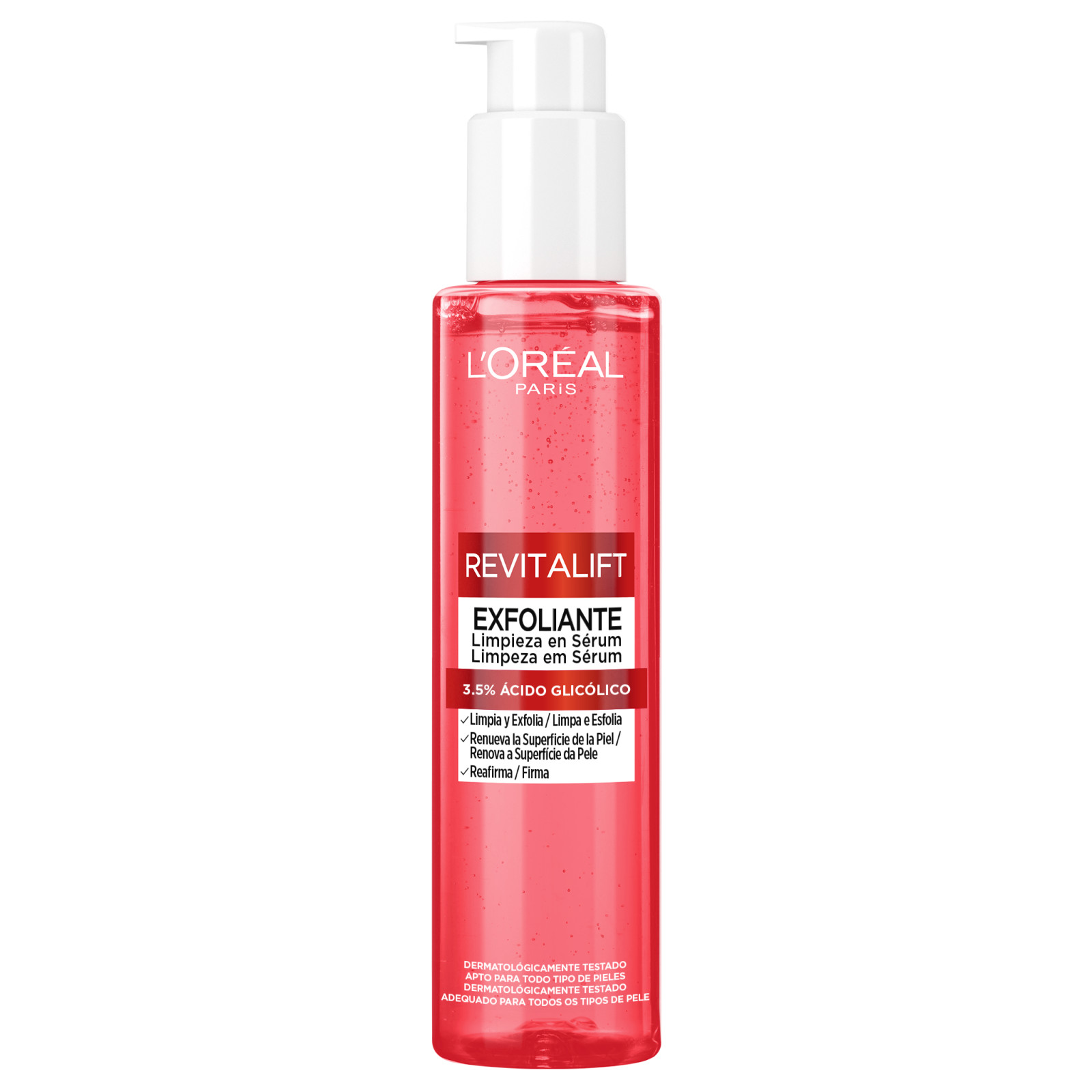 L'Oréal Paris | Revitalift Exfoliante Limpiador en Sérum con 3,5% de Ácido Glicolico 150 ml