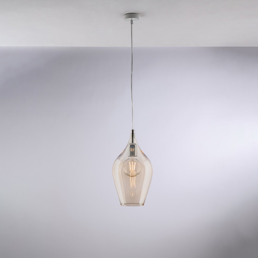 Ares Ámbar 1 Luz E27 Araña Contemporánea
