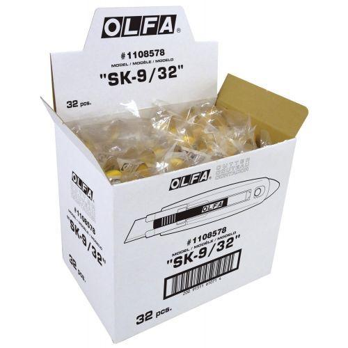 Olfa-sk-9/32-cutter de seguridad con púa de metal duro y cuchilla trapezoidal de 17,5 mm en bolsa de plástico (caja 32)