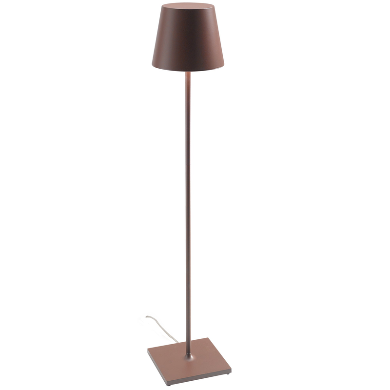 Lámpara de pie Poldina Corten con enchufe 230V, 28 x 150 cm, diseño moderno en aluminio.