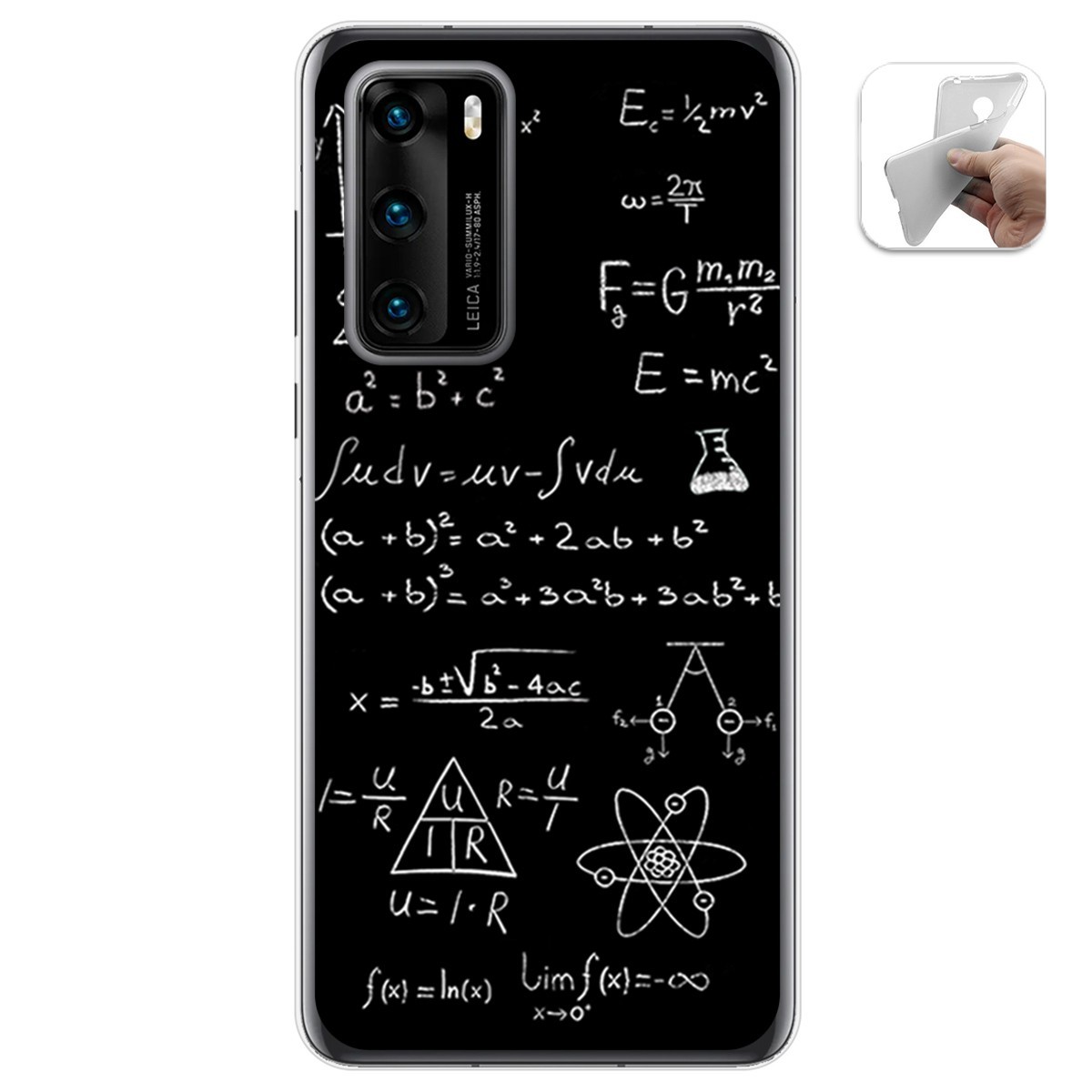 Tumundosmartphone Funda Gel Tpu para Huawei P40 diseño Formulas Dibujos