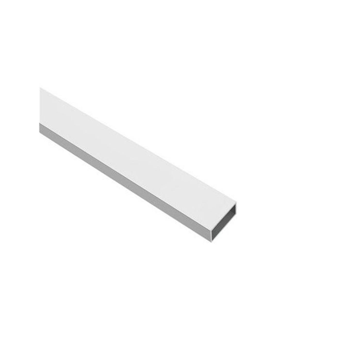 JARDIN202 - Perfil de Aluminio Blanco - Tubo rectangular - x4 unds - 1'50m