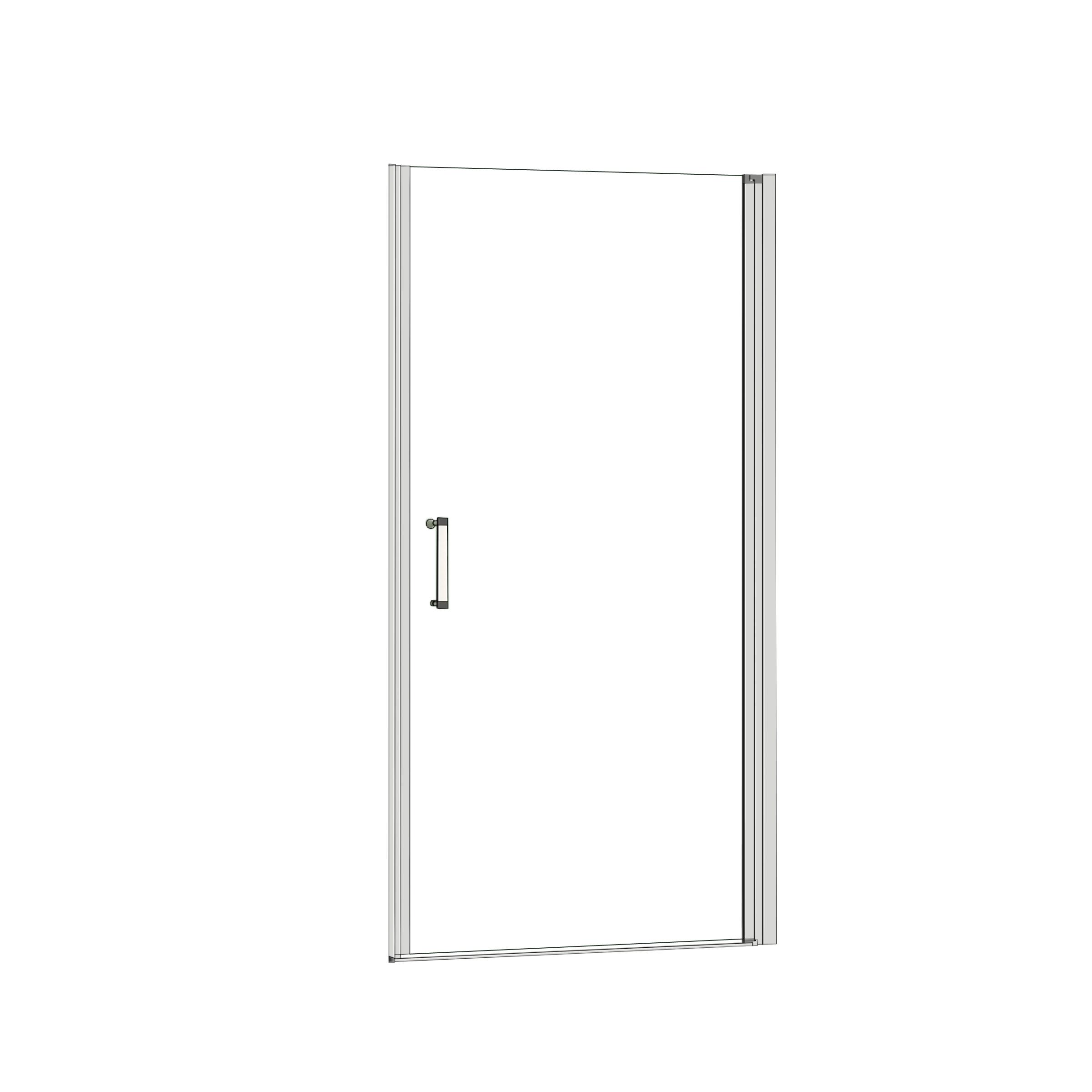 Mampara de Ducha Frontal Abatible,Perfil Gris Mate,Vidrio Templado 5mm,(986-1016)x1850mm