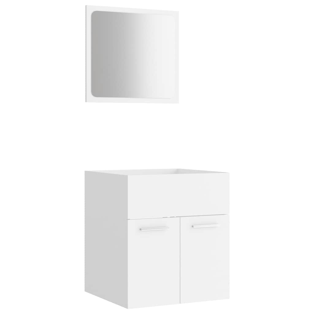 vidaXL Juego de muebles de baño 2 pzas Madera ingeniería en color Roble negro/Blanco brillante/Gris hormigón y más | almacenamiento funcional diseño moderno para baño dormitorio sala