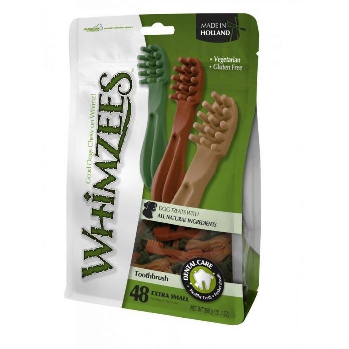 Whimzees Snack Dental Cepillo Mix  Snack para perros en forma decepillo que ayuda a mejorar la salud bucodental