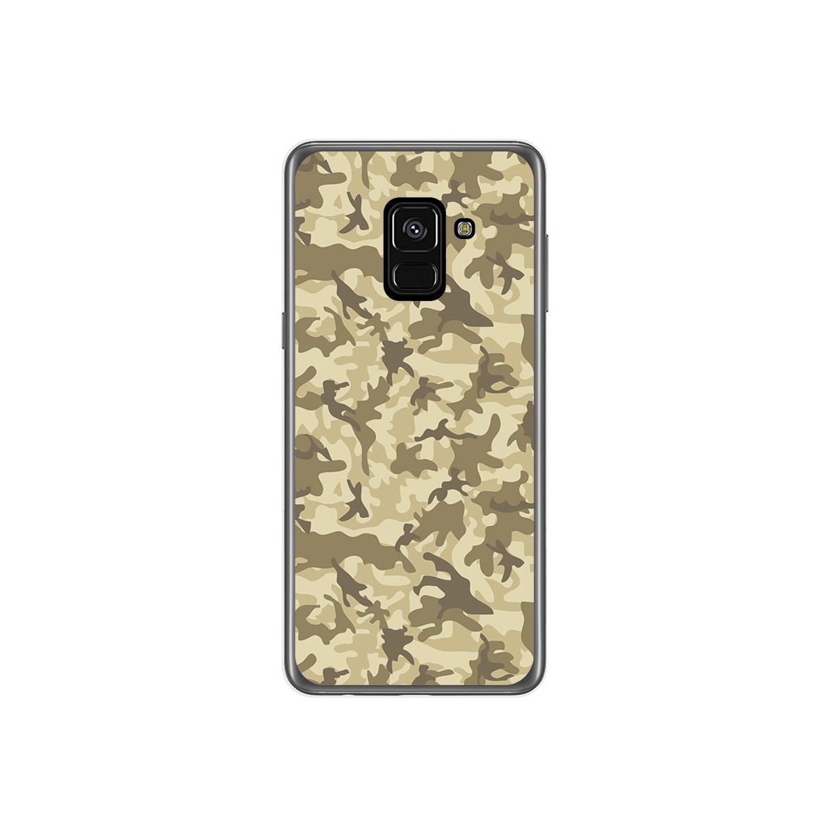 Tumundosmartphone Funda Gel Tpu para Samsung Galaxy A8 (2018) Diseño Sand Camuflaje Dibujos