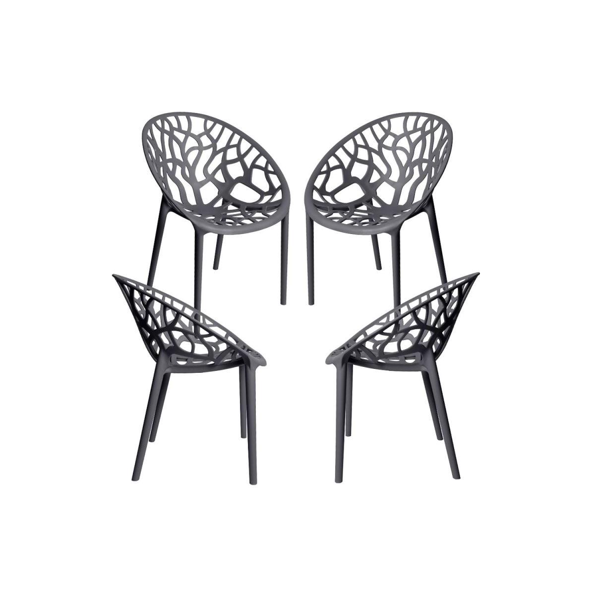 Regalos Miguel - Packs Sillas Jardín - Pack 4 Sillas Nido - Gris oscuro