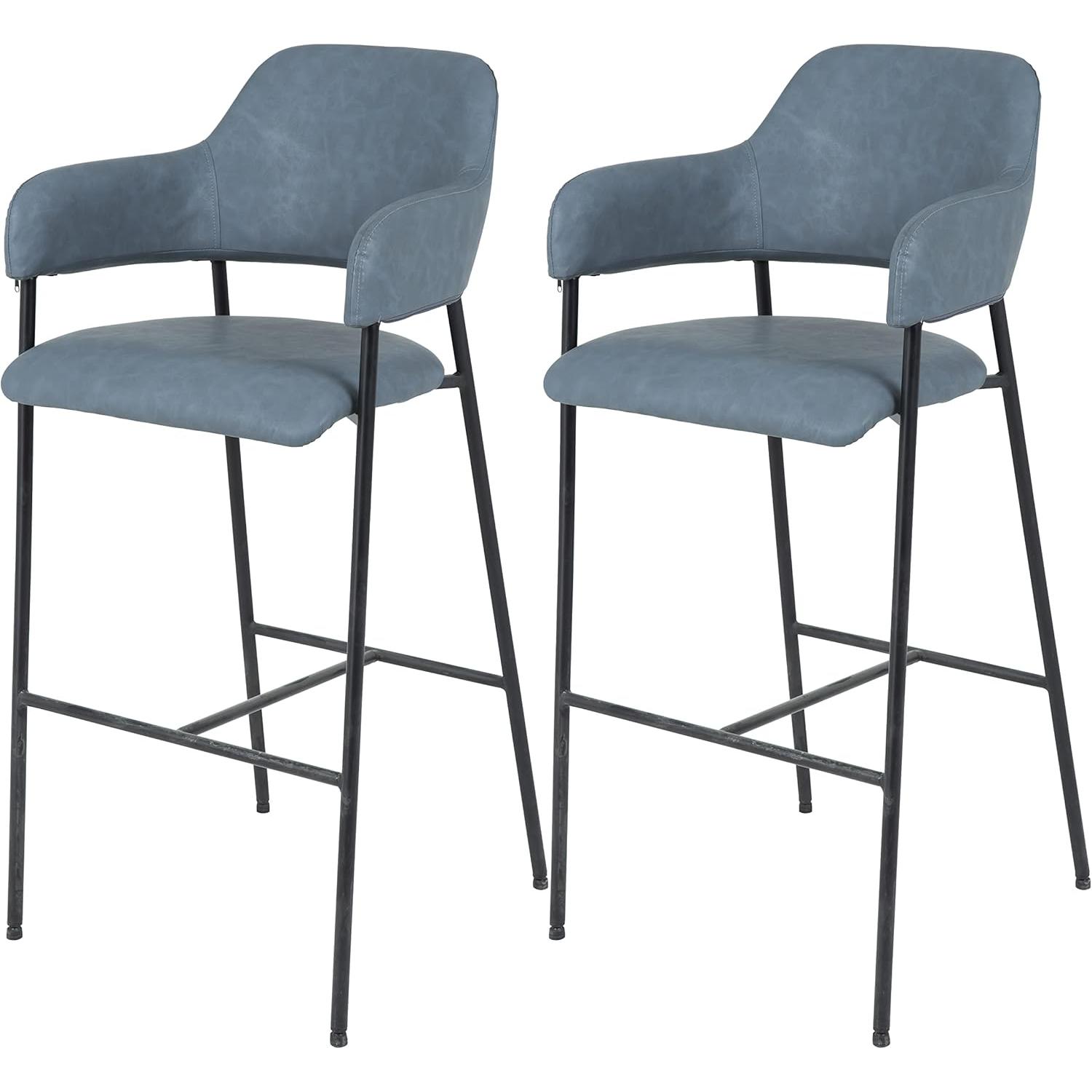 Momma Home Set de 2 Taburetes de Asiento Elevado Modelo DRIA Azul