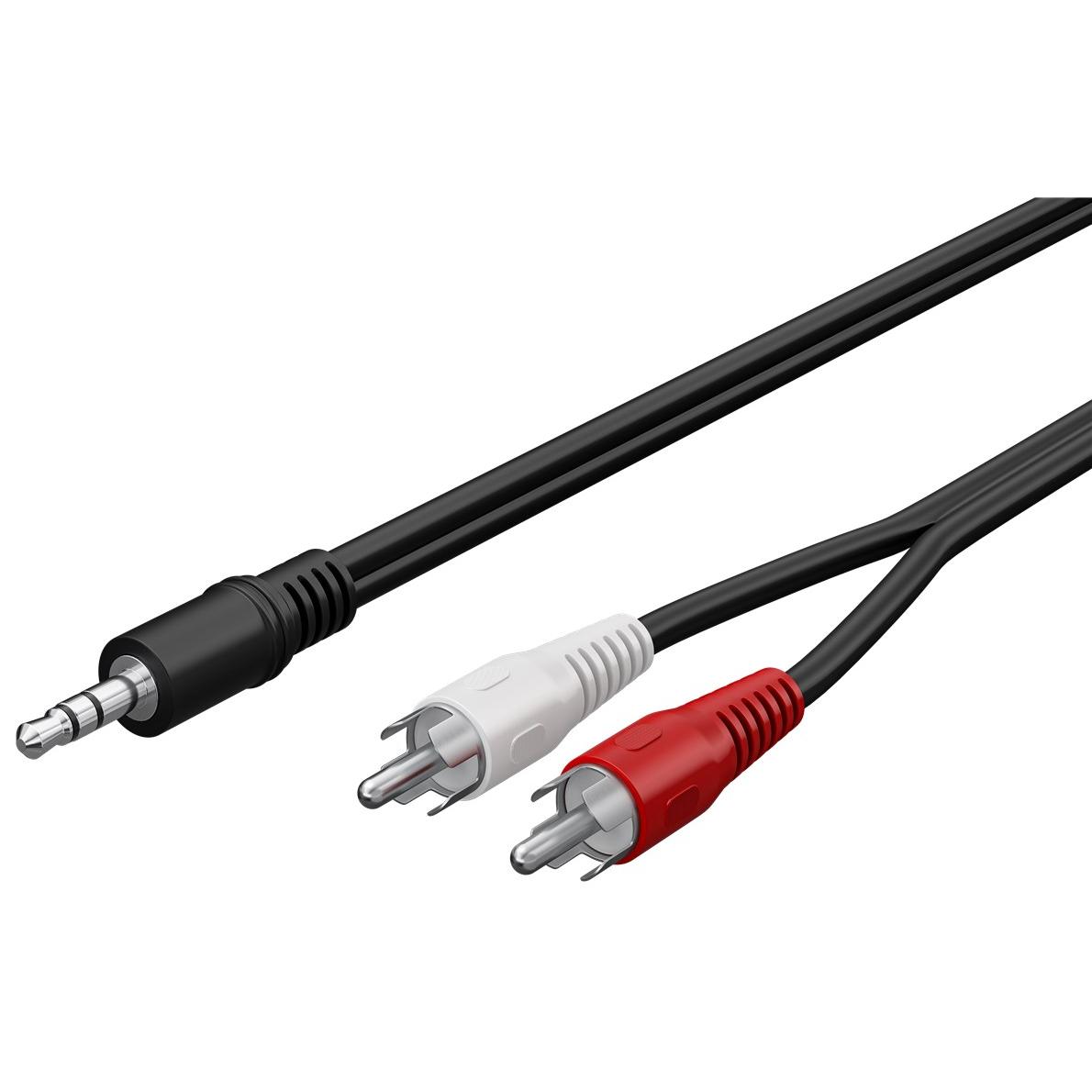 Goobay 50440 cable de audio 0,5 m 3,5mm 2 x RCA Negro