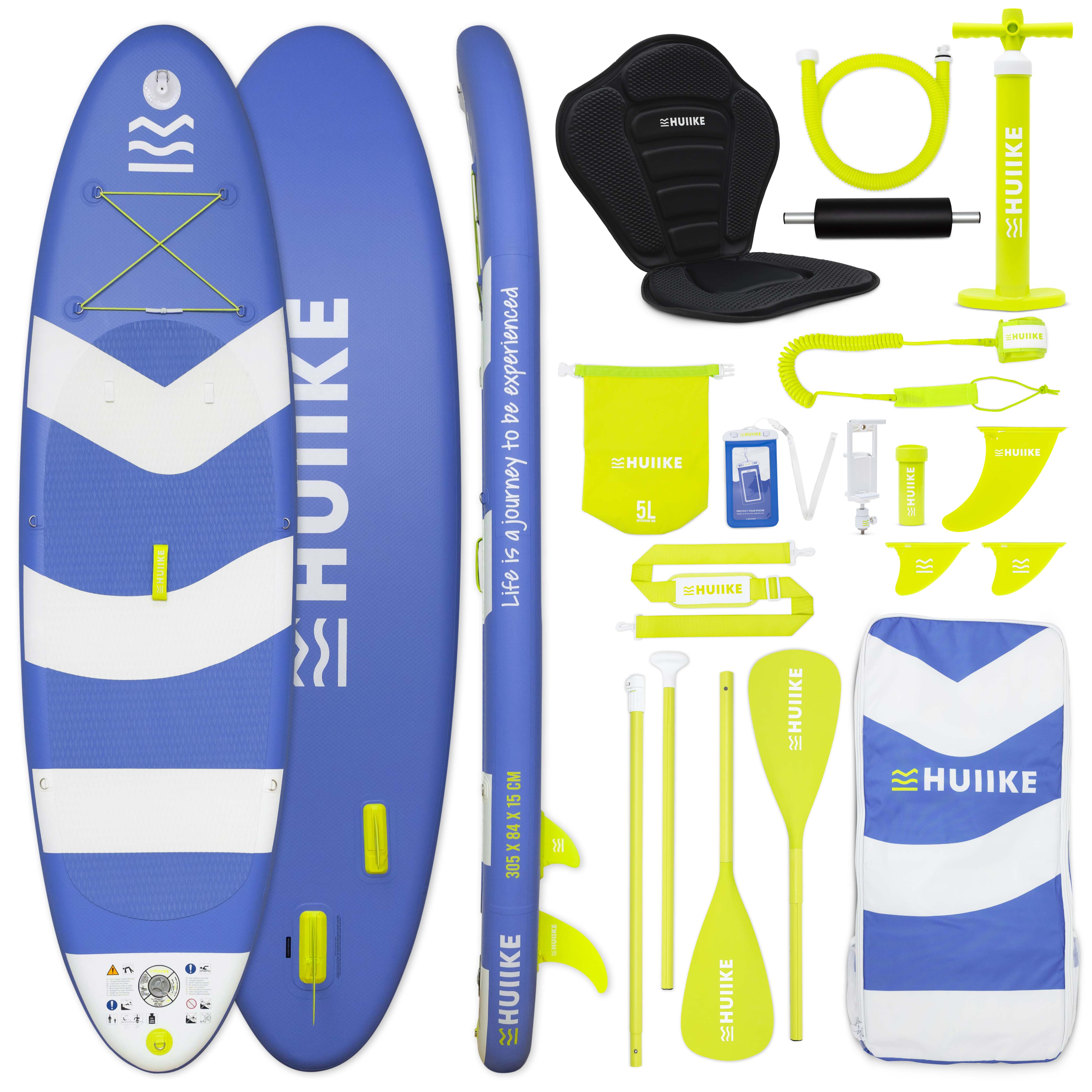 Tabla Paddle Surf Hinchable con Accesorios Premium - HUIIKE | Tabla Padel Surf Hinchable con Remo Doble Uso y Asiento Kayak | Stand Up Paddle Board Gran Estabilidad y Resistencia | Pádel SUP Board
