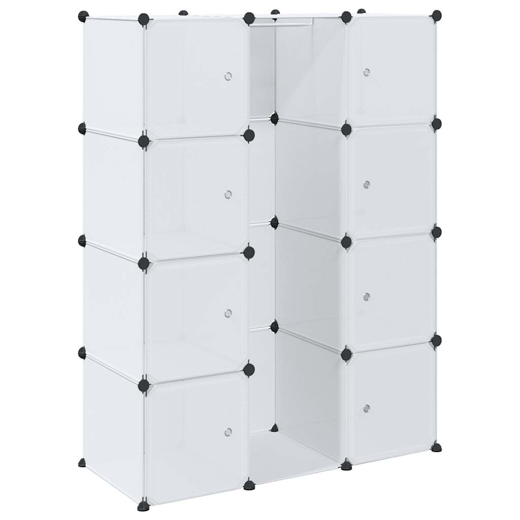 vidaXl Armario modular con 9 compartimentos 109x36,5x143 cm en color Blanco/Negro y blanco | almacenamiento funcional diseño moderno para baño dormitorio sala