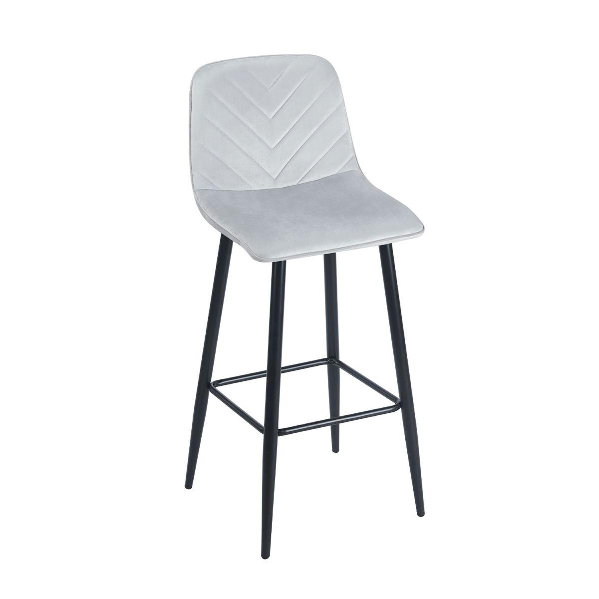 Regalos Miguel - Taburetes Cocina - Taburete Coyal Black Terciopelo - Gris