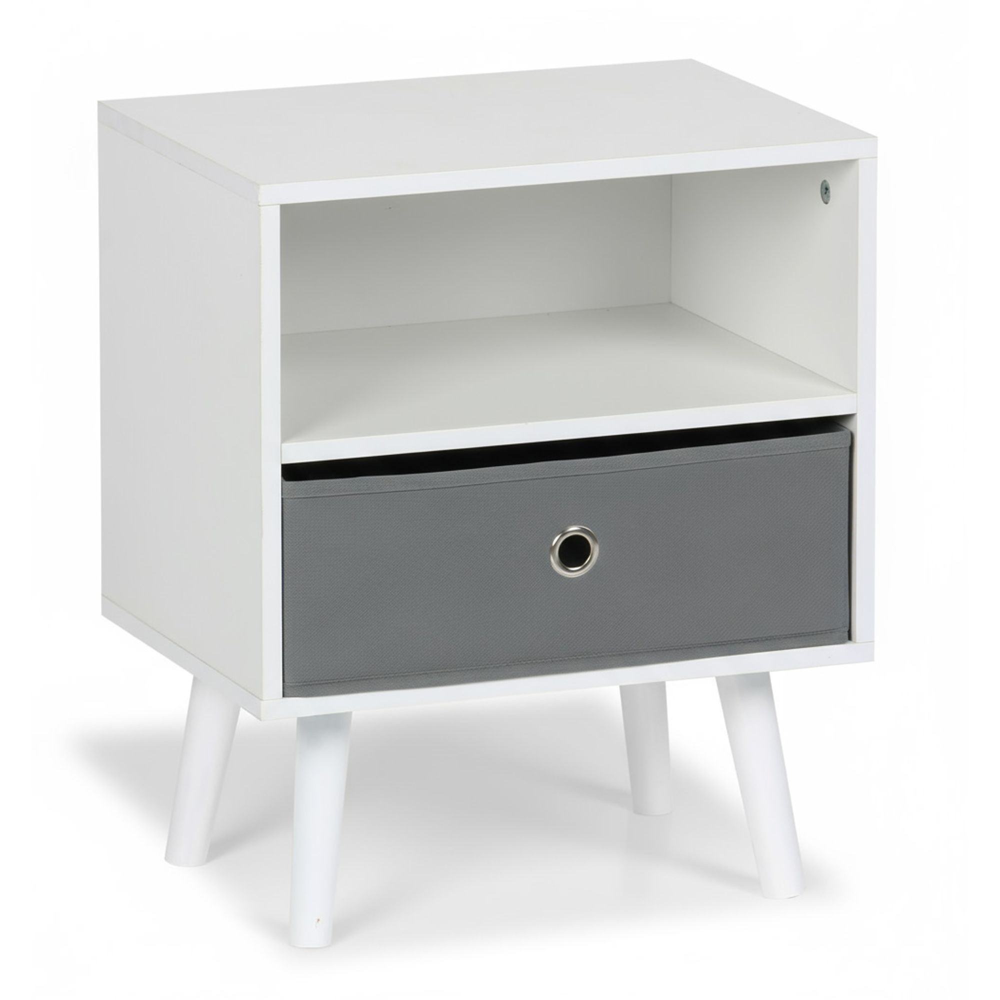 MOBLEKIT | Mesitas de Noche de Madera y Metal, Diseño Nórdico o Industrial con Opciones de Cajón, Puerta o Estantes, Muebles Compactos para Dormitorio