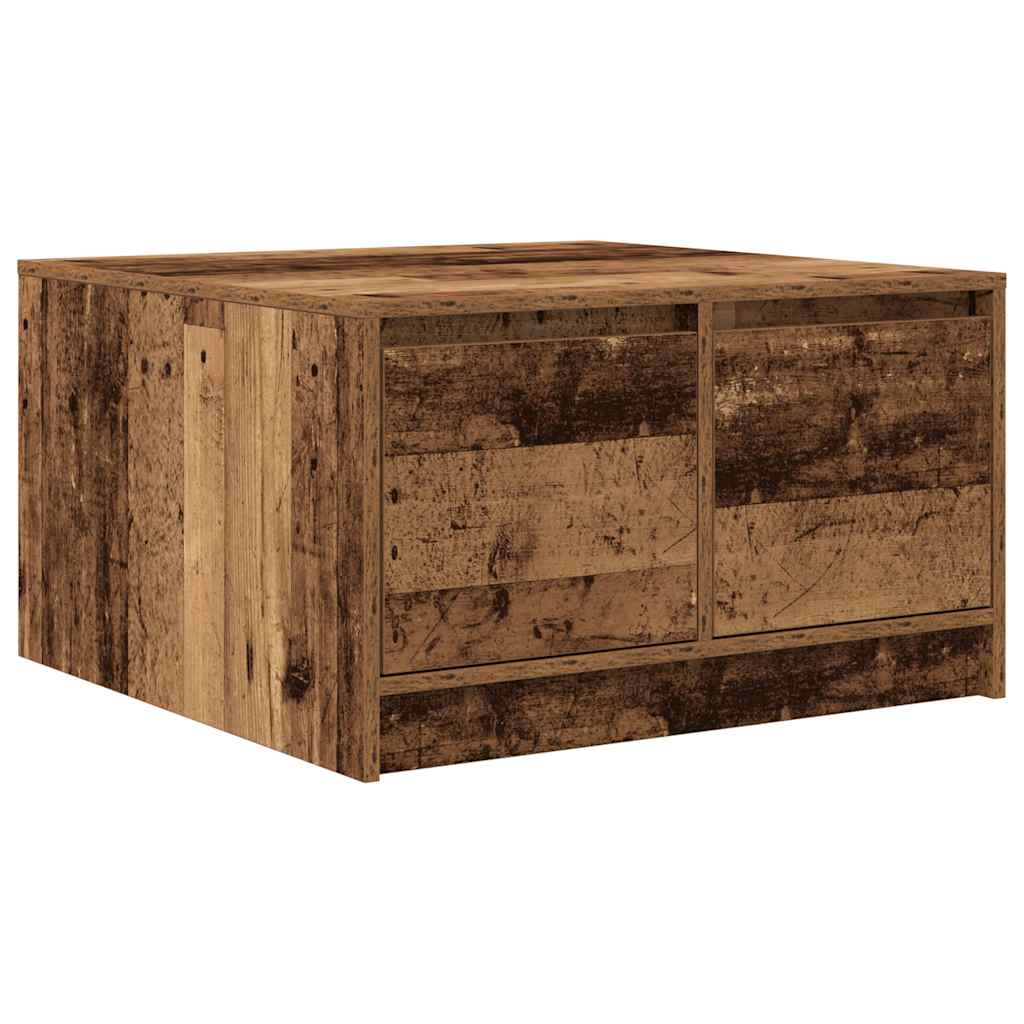 vidaXL Mesa de centro con cajones roble artesanal 70,5x70x40 cm en color Roble artisan/Roble negro/Marrón roble y más | estructura resistente ideal para salón dormitorio o estudio