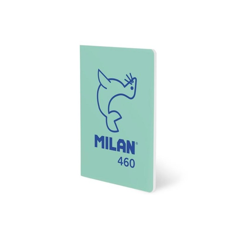 Milan - MILAN LIBRETA GRAPADA A5 24H PAPEL BLANCO 95GR LÍNEA 7MM COLECCIÓN 460 SINCE 1918 VERDE - Pack de 6 unidades 57252G24GR460