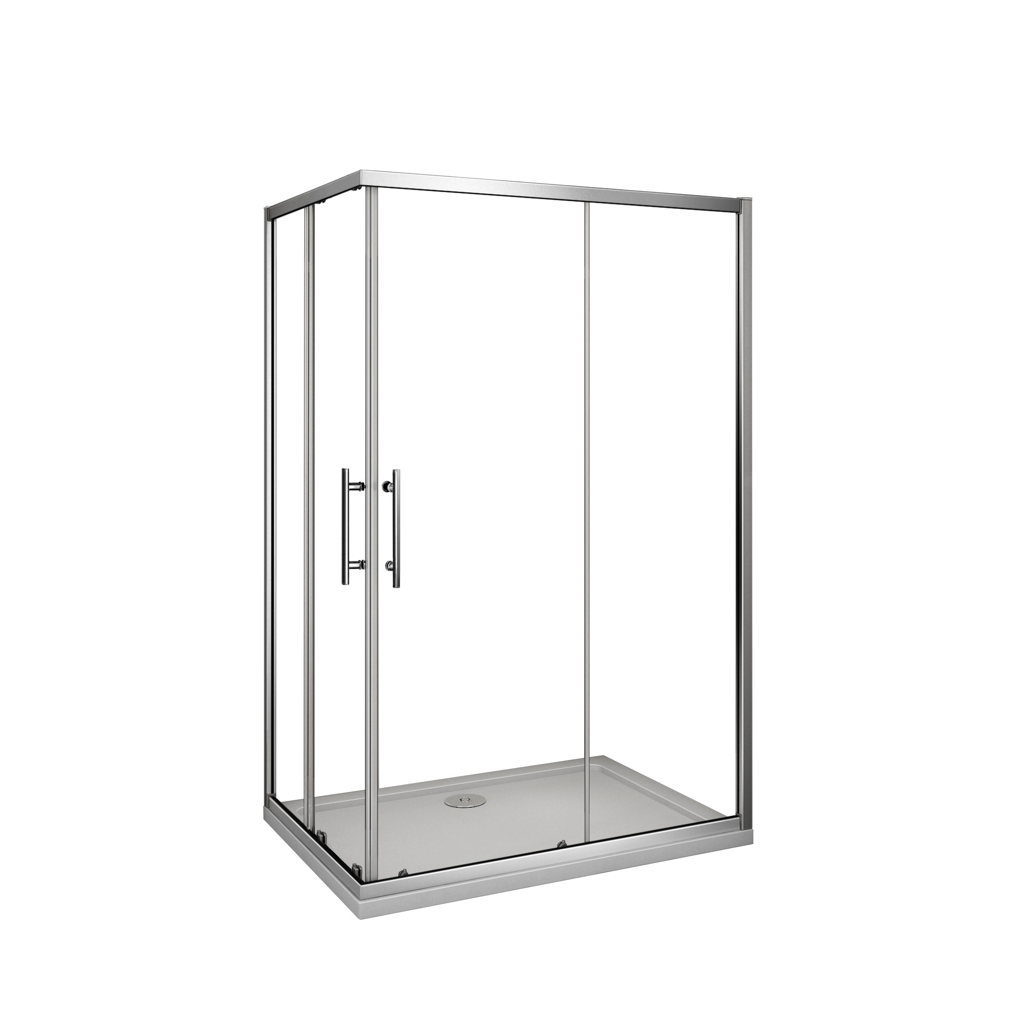 Mampara de Ducha Cuadrada Corredera,Perfil Cromado,Vidrio Antical 6mm,(680-700)x(680-700)x1950mm