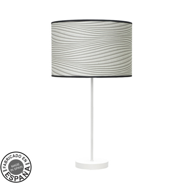 Sobremesa alto moda 1xe27 blanco/surco gris 63x30x30 cm