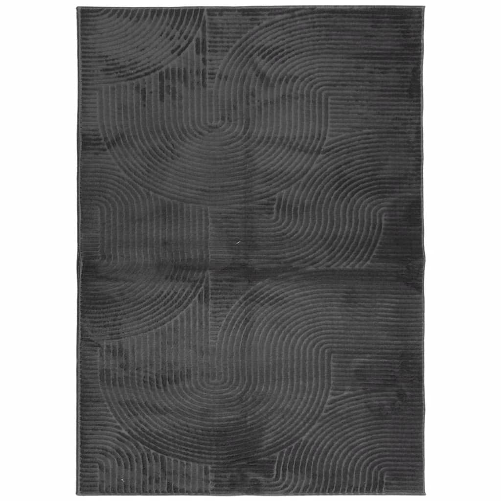 Vidaxl Alfombra Pelo Corto Look Escandinavo IZA 240x340 Cm - Color Antracita, Crema, Gris