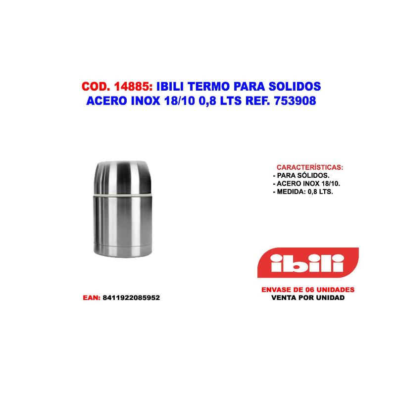 Ibili termo para solidos acero inox 18-10 0,8 lts 753908