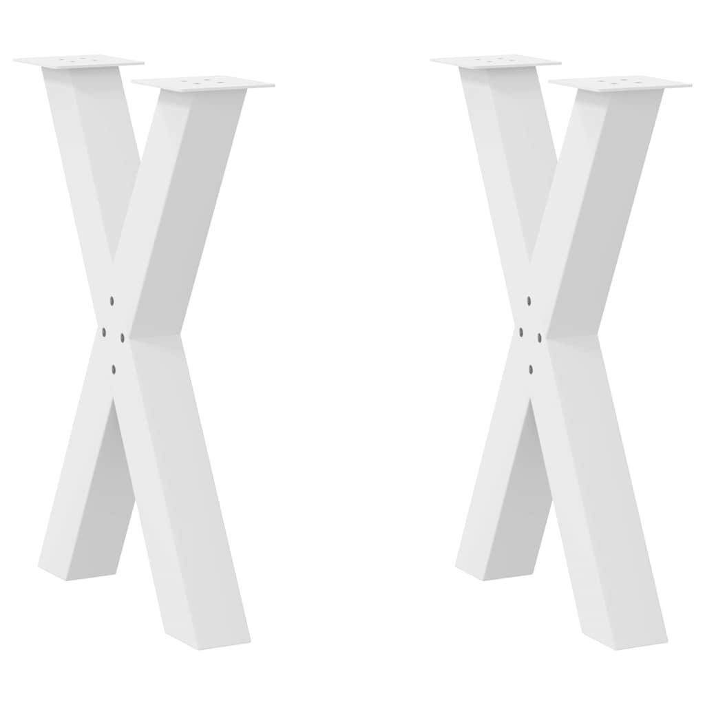 vidaXL Patas para mesa de comedor en forma de X (2 unidades) 60 x (72-73) cm, acero