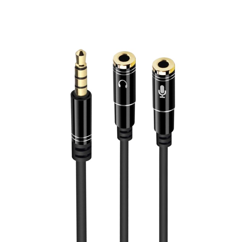 Ewent - EC1641 cable de audio 0,3 m 3,5mm 2 x 3,5mm Negro EC1641