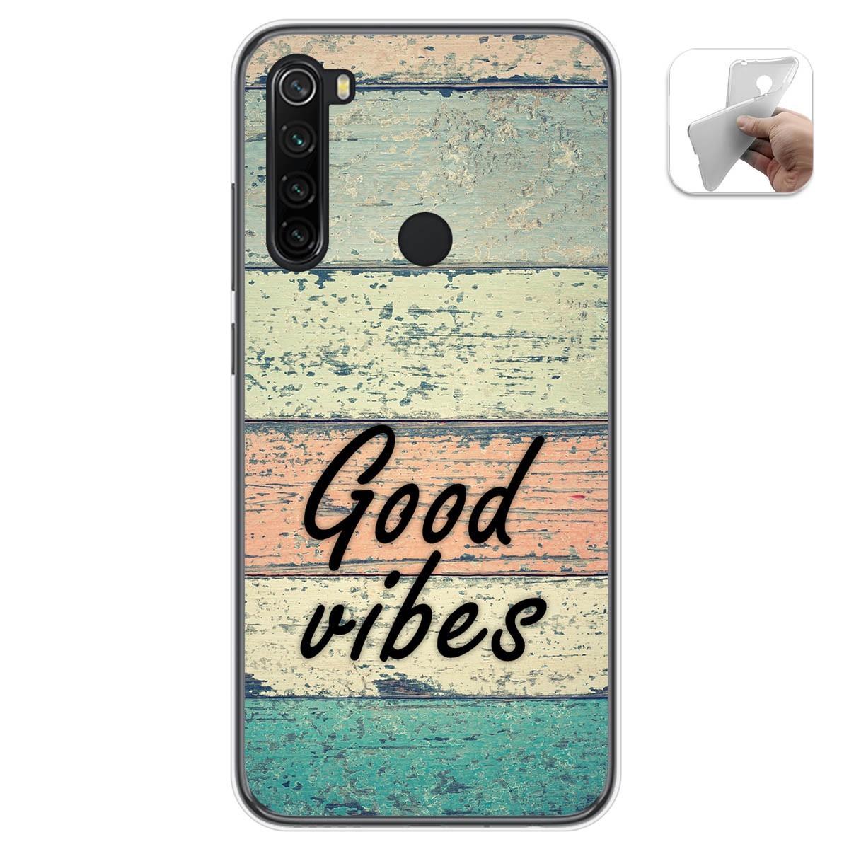 Tumundosmartphone Funda Gel Tpu para Xiaomi Redmi Note 8 (2019/2021) diseño Madera 01 Dibujos