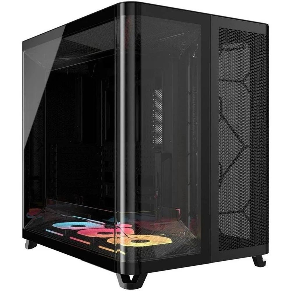 Corsair - Caja para discos duros CC-9011320-WW compatible con SSD y disco duro externo, acero y cristal templado, diseño semitorre para entusiastas y jugadores