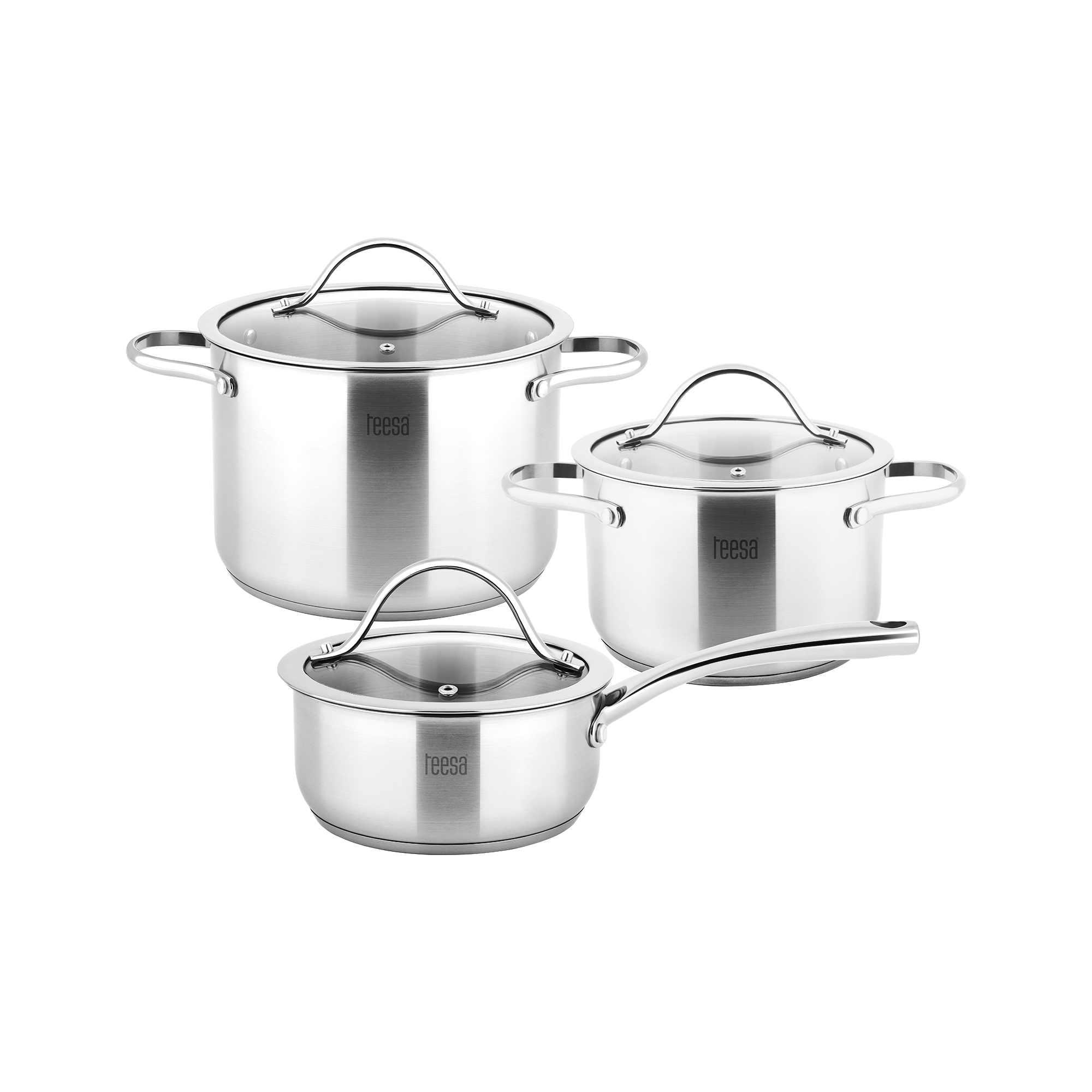 Ollas de acero inoxidable, juego sólido de 3 ollas, Teesa COOK EXPERT MASTER