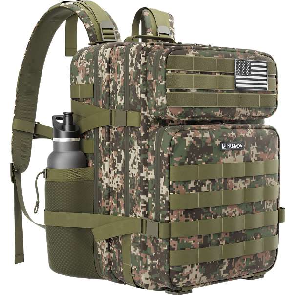 Numada Mochila Táctica Army B50 50L con Sist MOLLE y Apertura 180º