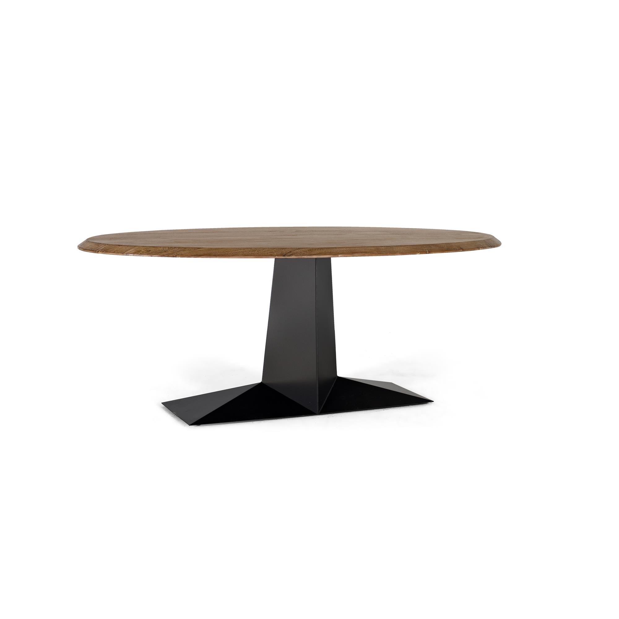 Mesa de comedor madera de acacia natural y hierro negro 200cm