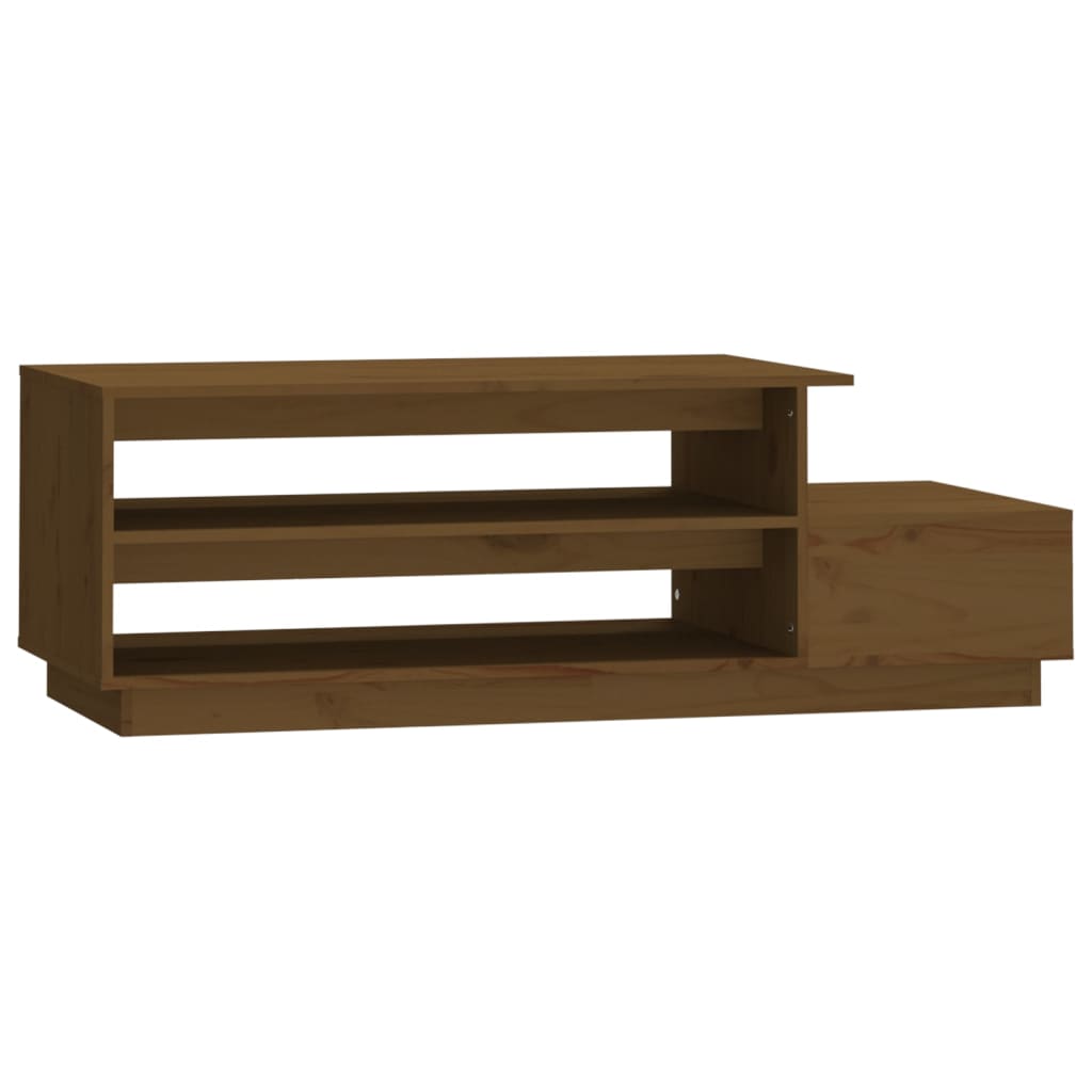 vidaXL Mesa de centro madera maciza de pino marrón miel 120x50x40,5 cm