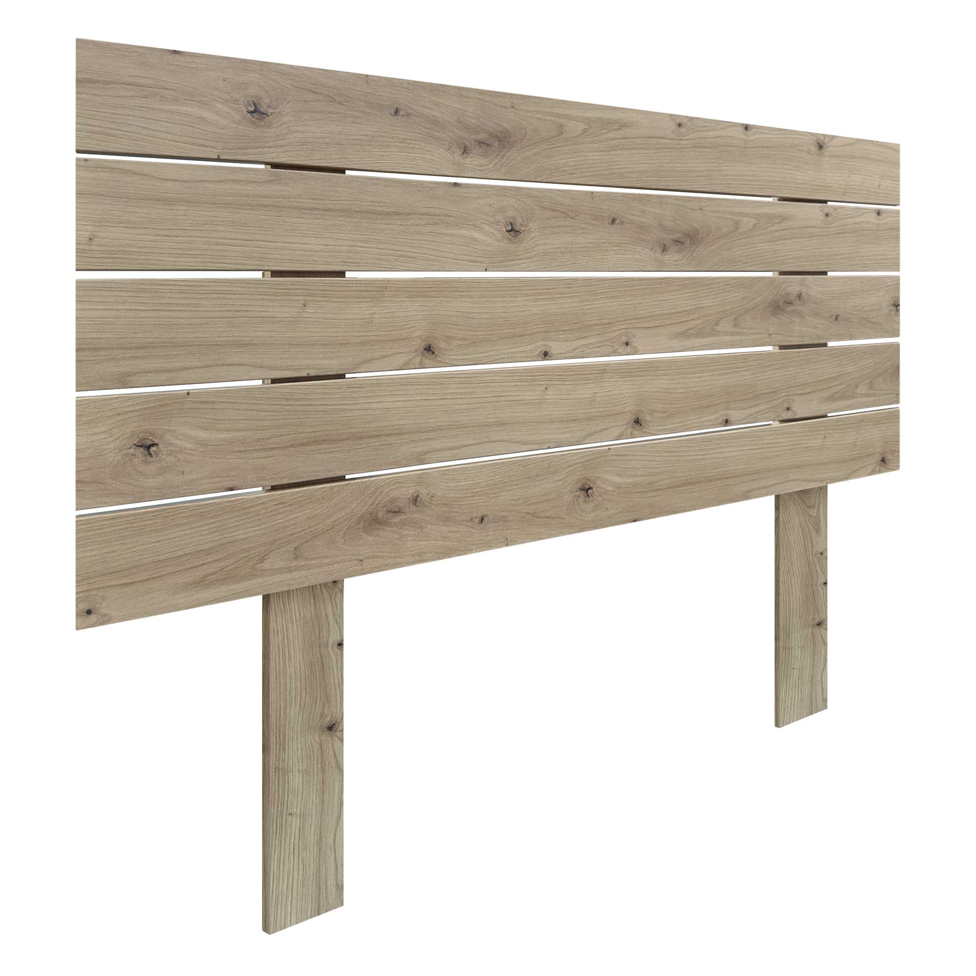 DHOME Cabecero de Madera reciclada DM Estilo Palet Horizontal con Patas Cama Palets Herrajes incluidos