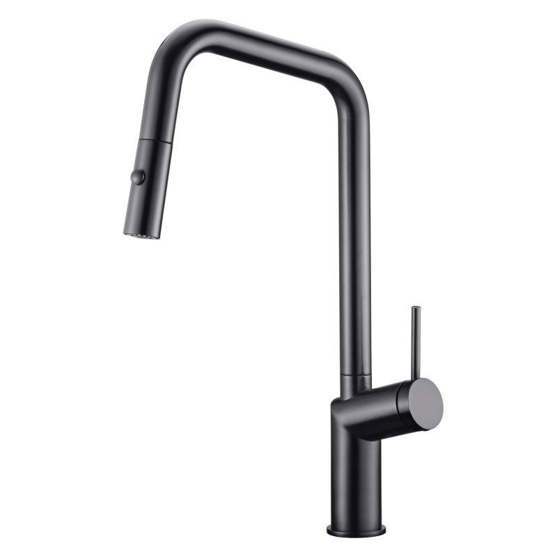 Imex Bonn GCE024/BGM grifo de cocina monomando extraíble con difusor doble jet color negro gun metal