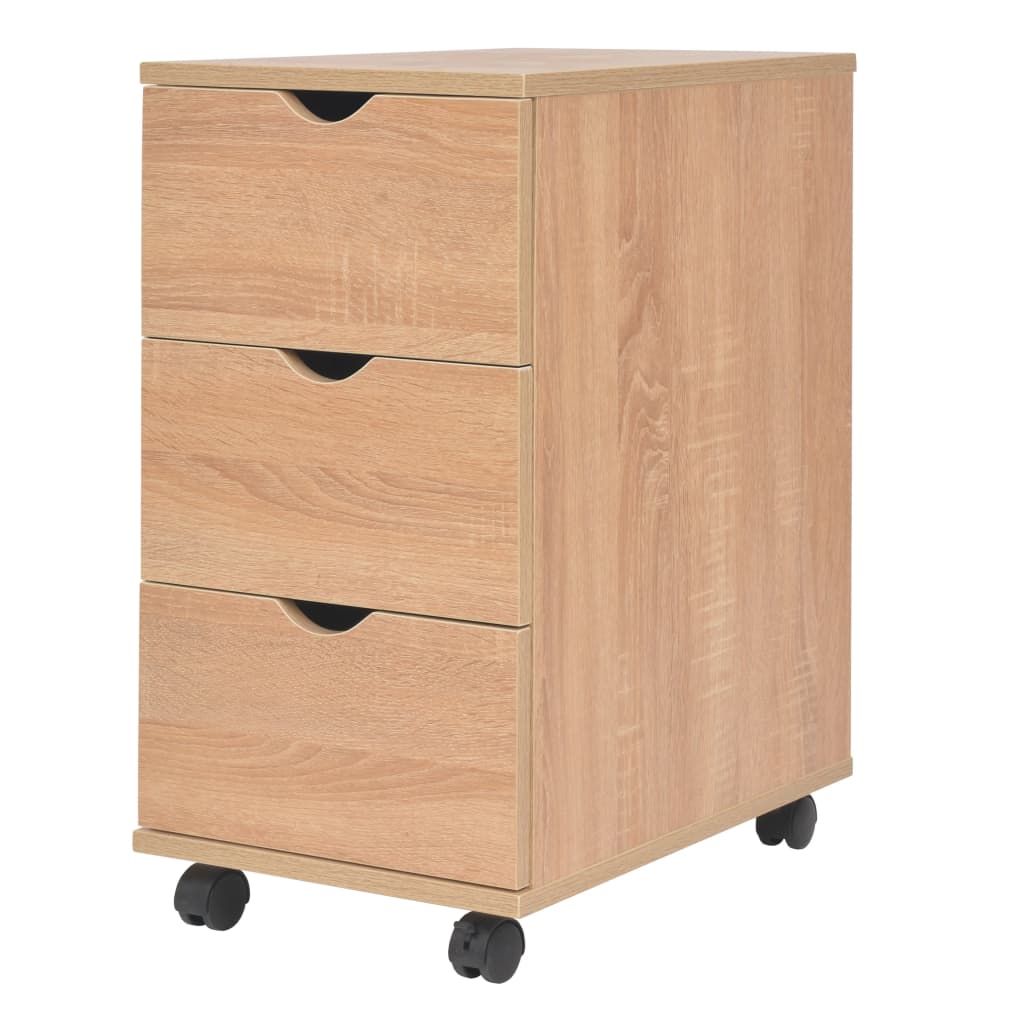 vidaXL Mueble de cajones 33x45x60 cm en color Negro/Roble/Blanco | almacenamiento funcional diseño moderno para baño dormitorio sala