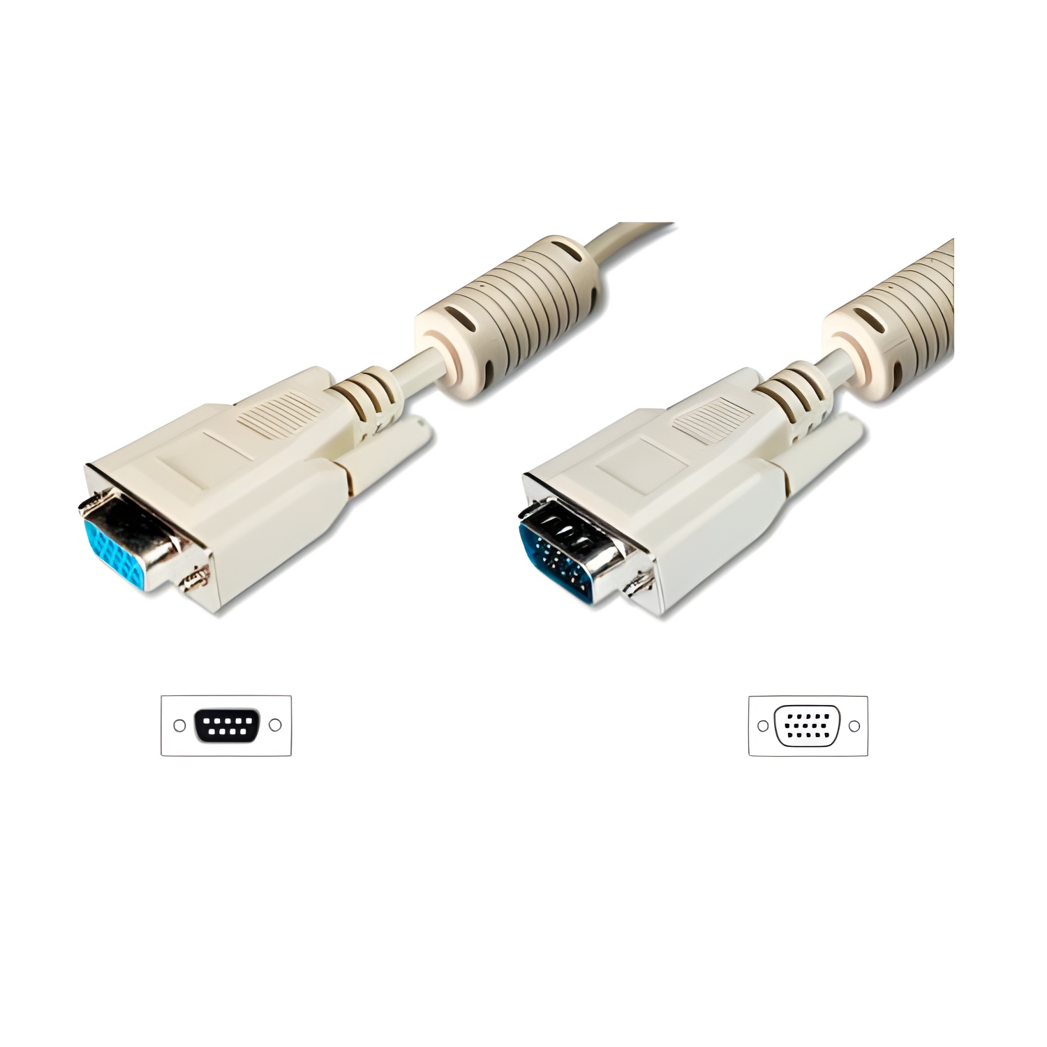 Cable alargo svga equip 3coax macho - hembra 5m con ferritas 118802