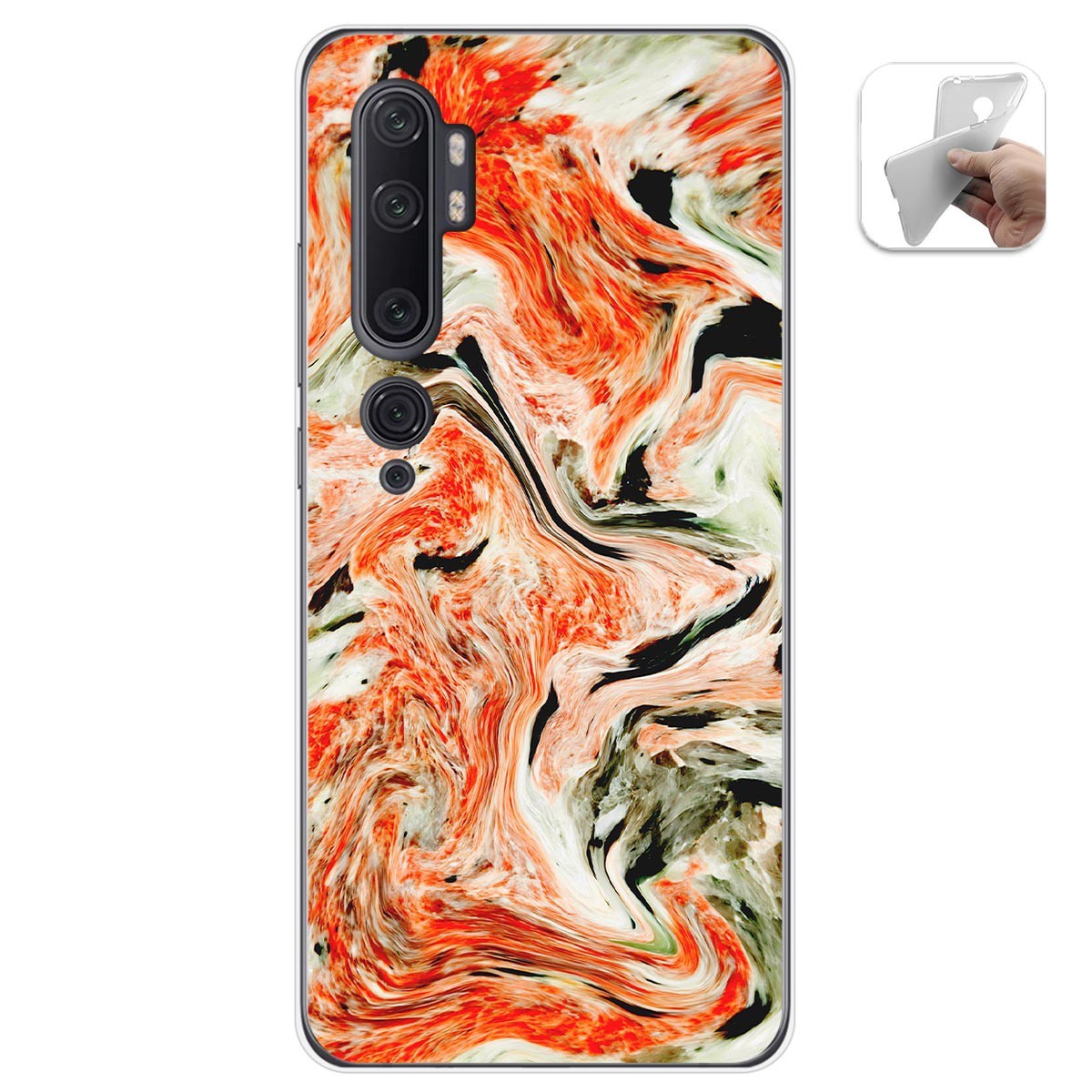 Tumundosmartphone Funda Gel Tpu para Xiaomi Mi Note 10 diseño Mármol 12 Dibujos