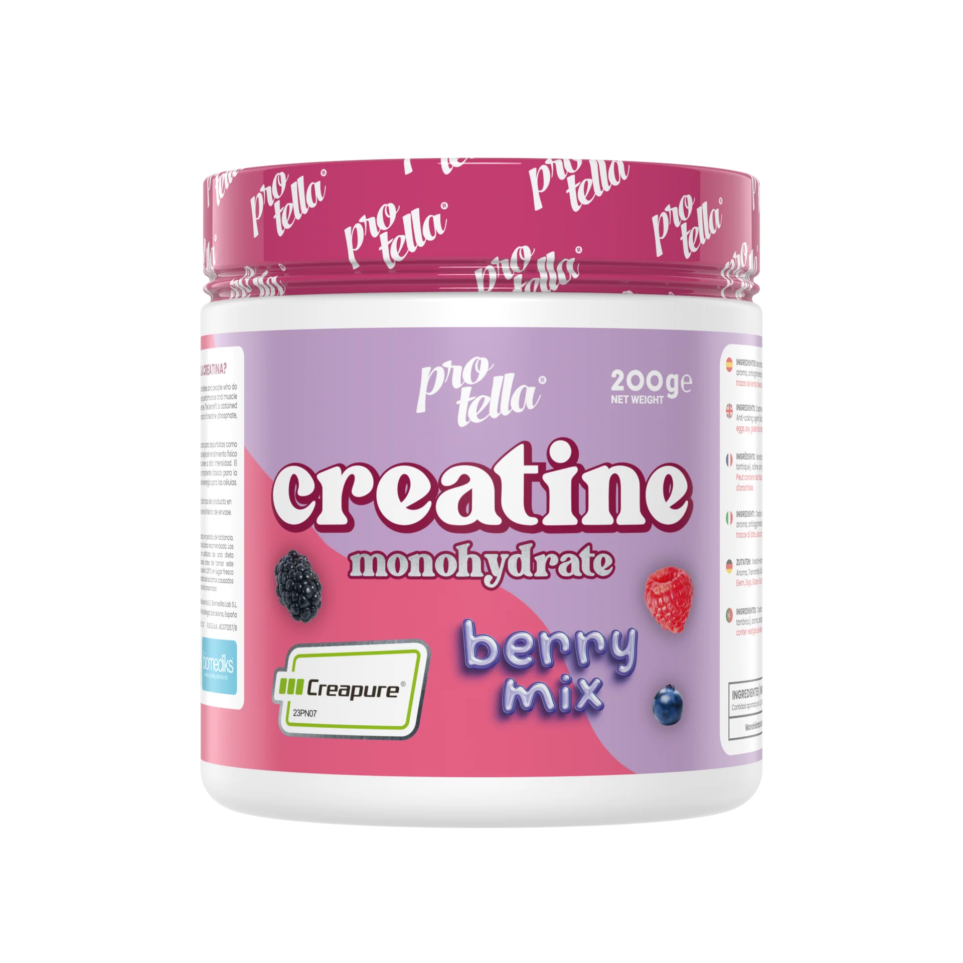 CREATINA CREAPURE MONOHIDRATADA - PROTELLA - SABOR BERRY MIX - 200g