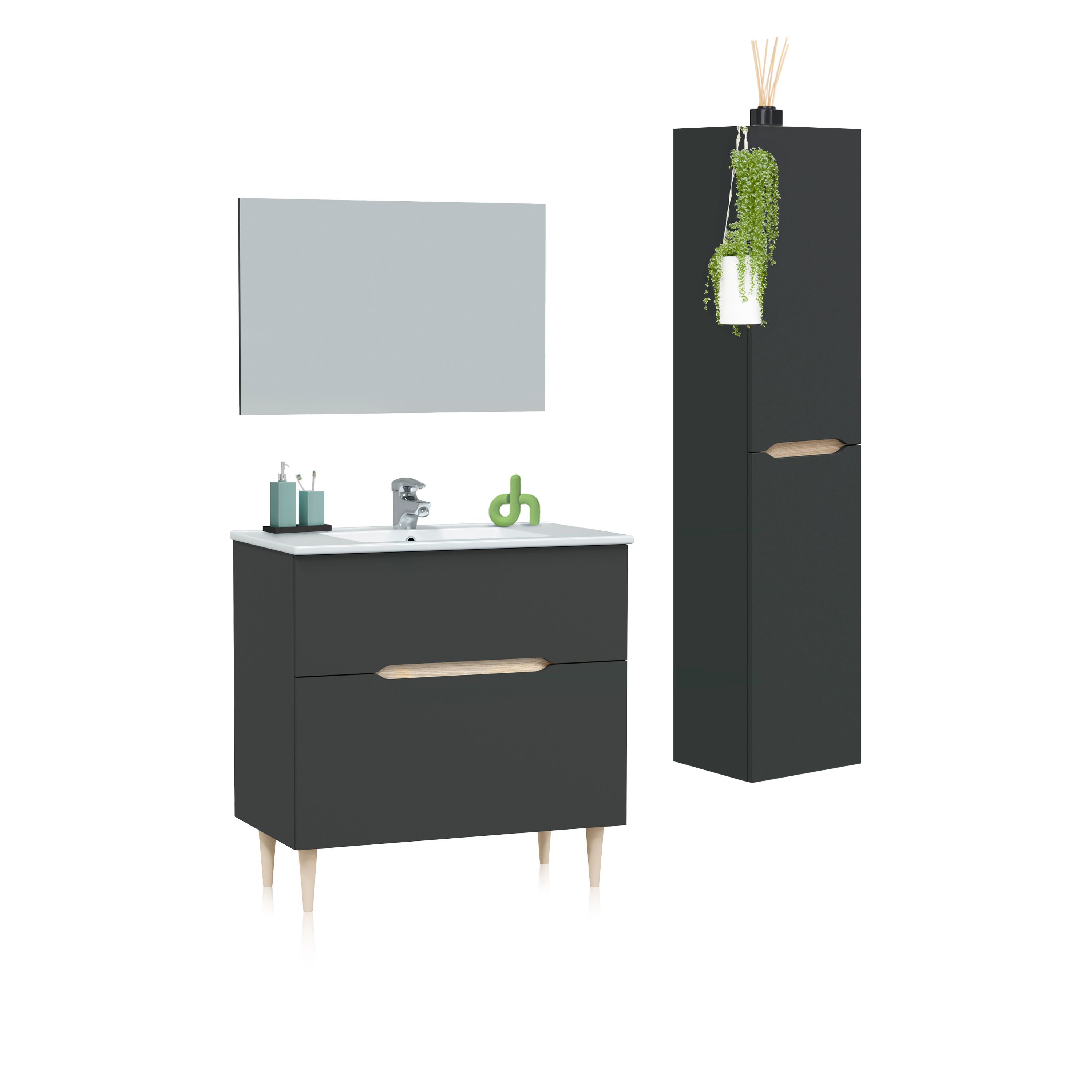 Pack de baño con lavabo y columna Opera 80