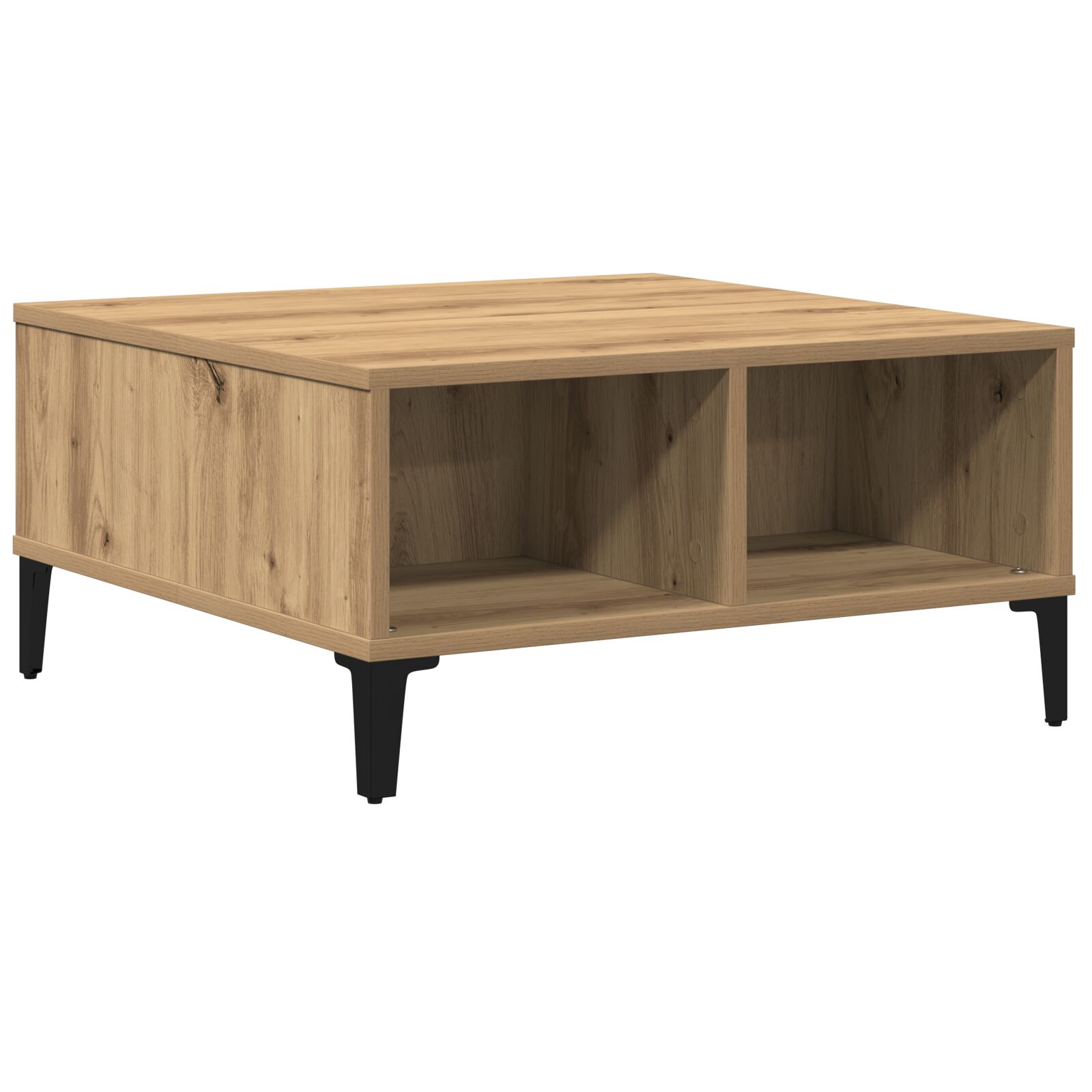 Mesa de café vidaXL de roble artesanal 60x60x30 cm de madera engineered
