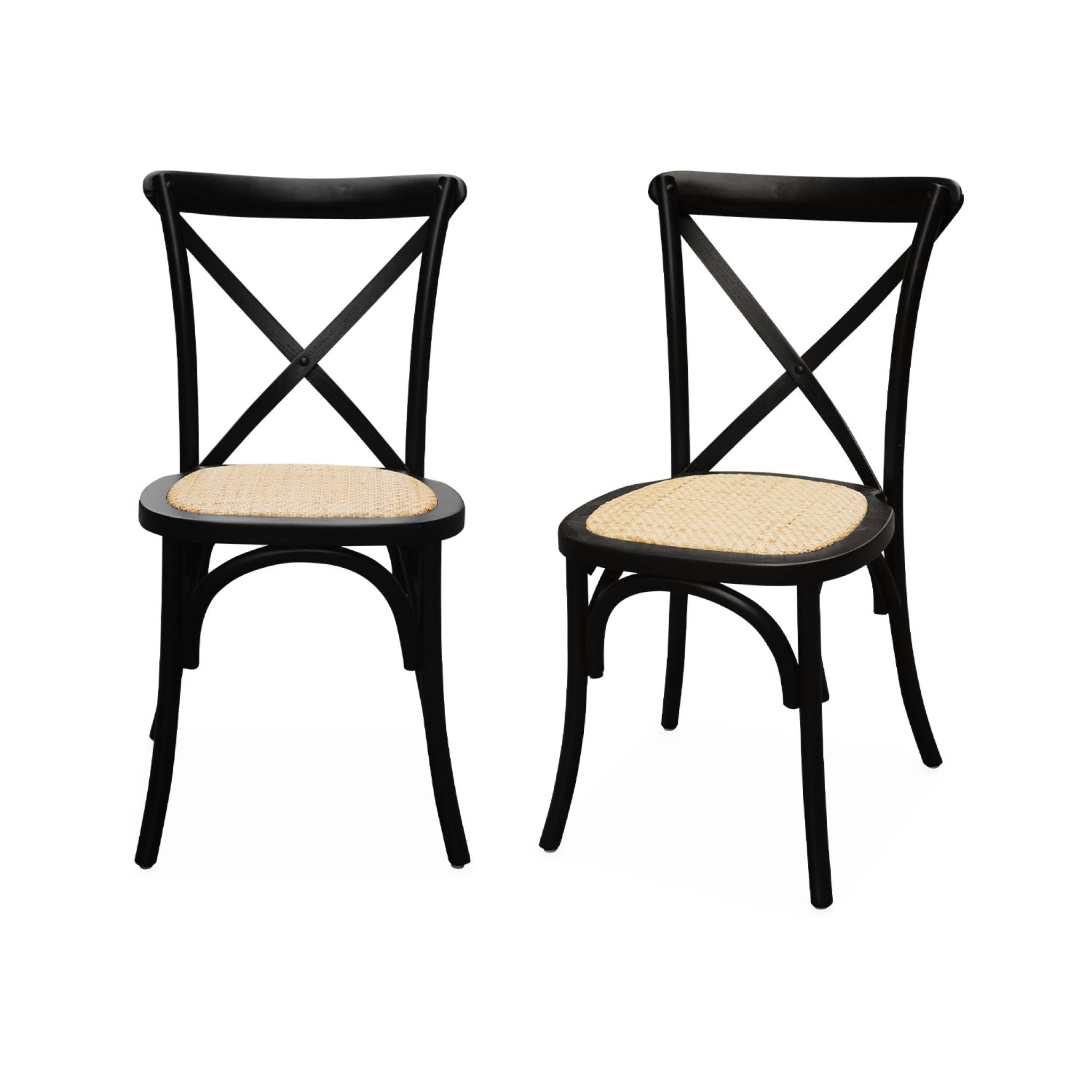 Silla de bistró vintage de madera, set de 2
