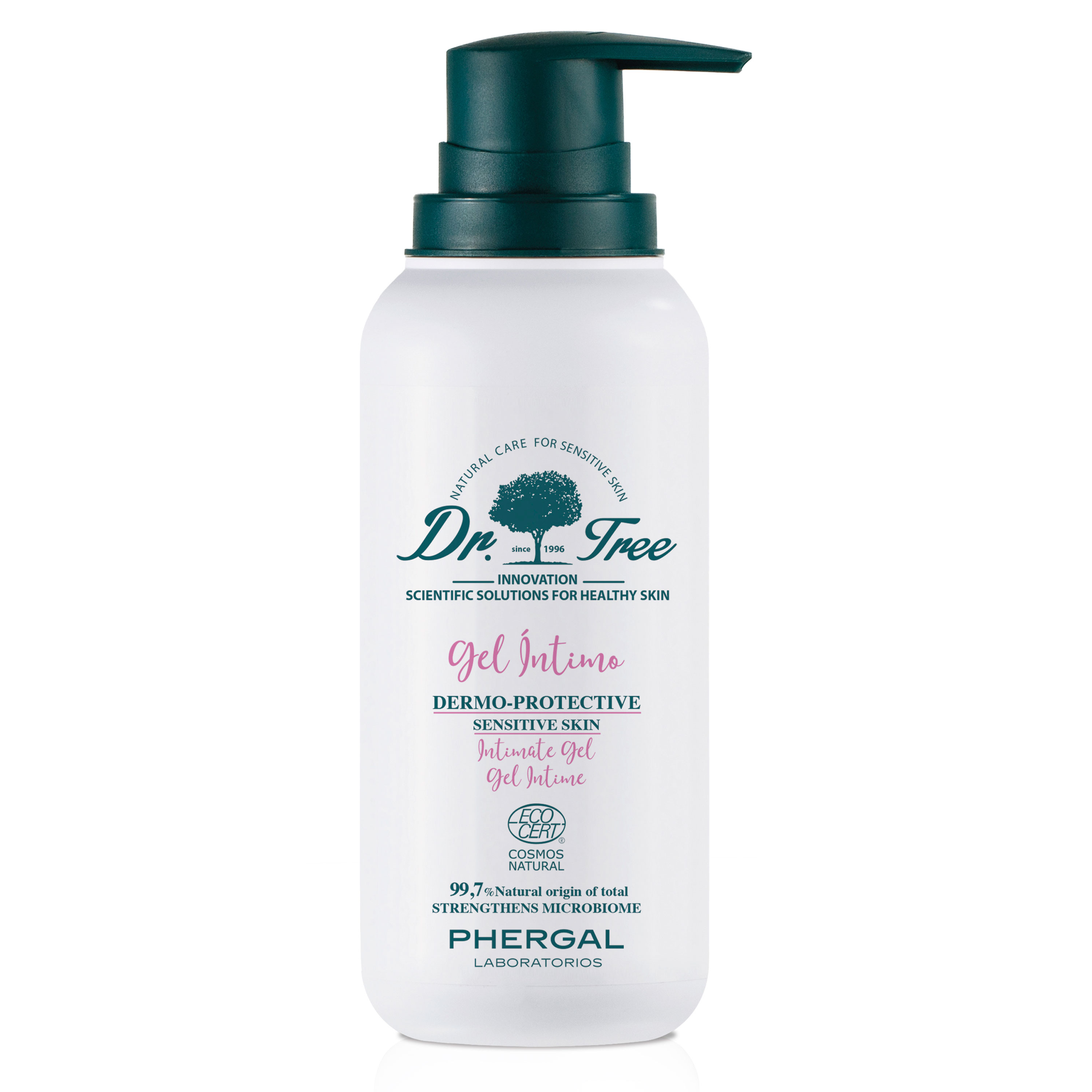 Dr. Tree Gel Íntimo Natural Dermoprotector Hipoalergénico | Refuerza el Microbioma | Piel Sensible