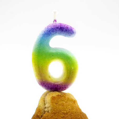 CABLEPELADO - Vela cumpleaños - celebracion - sin toxicos - sin humo - Numero de Tarta - fácil colocación - Número 6 - Multicolor