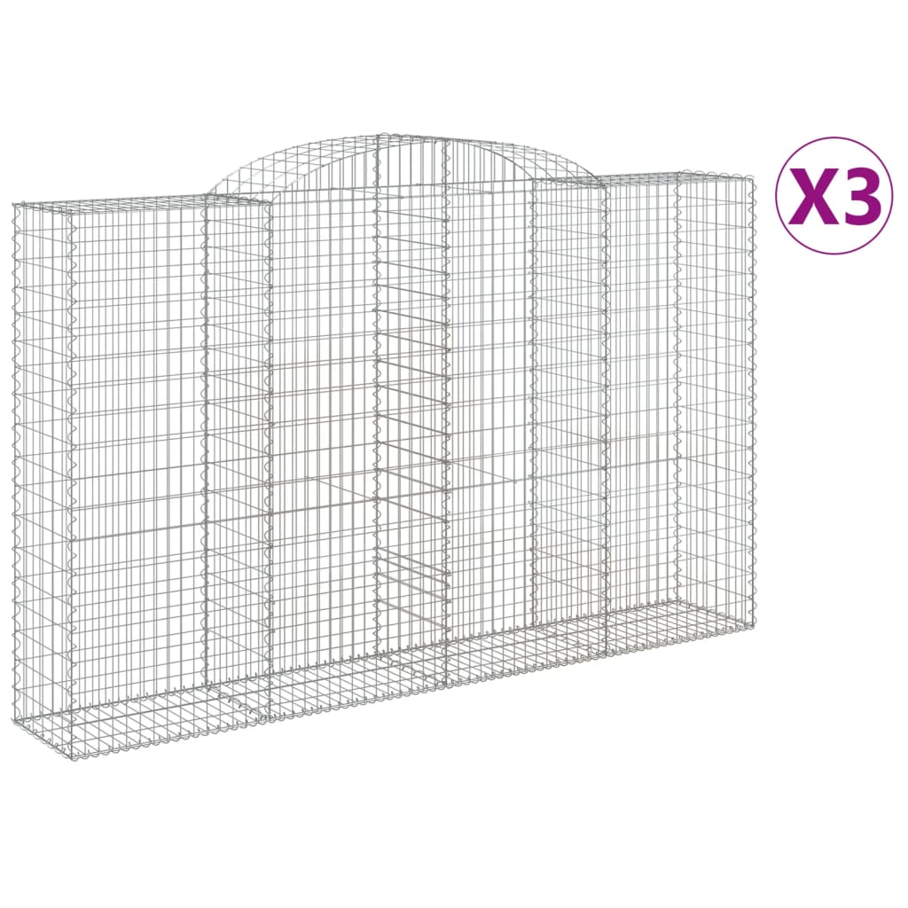 Cestas de Gaviones Vidaxl Forma de Arco Hierro 300 X 30 X 60/80 Cm