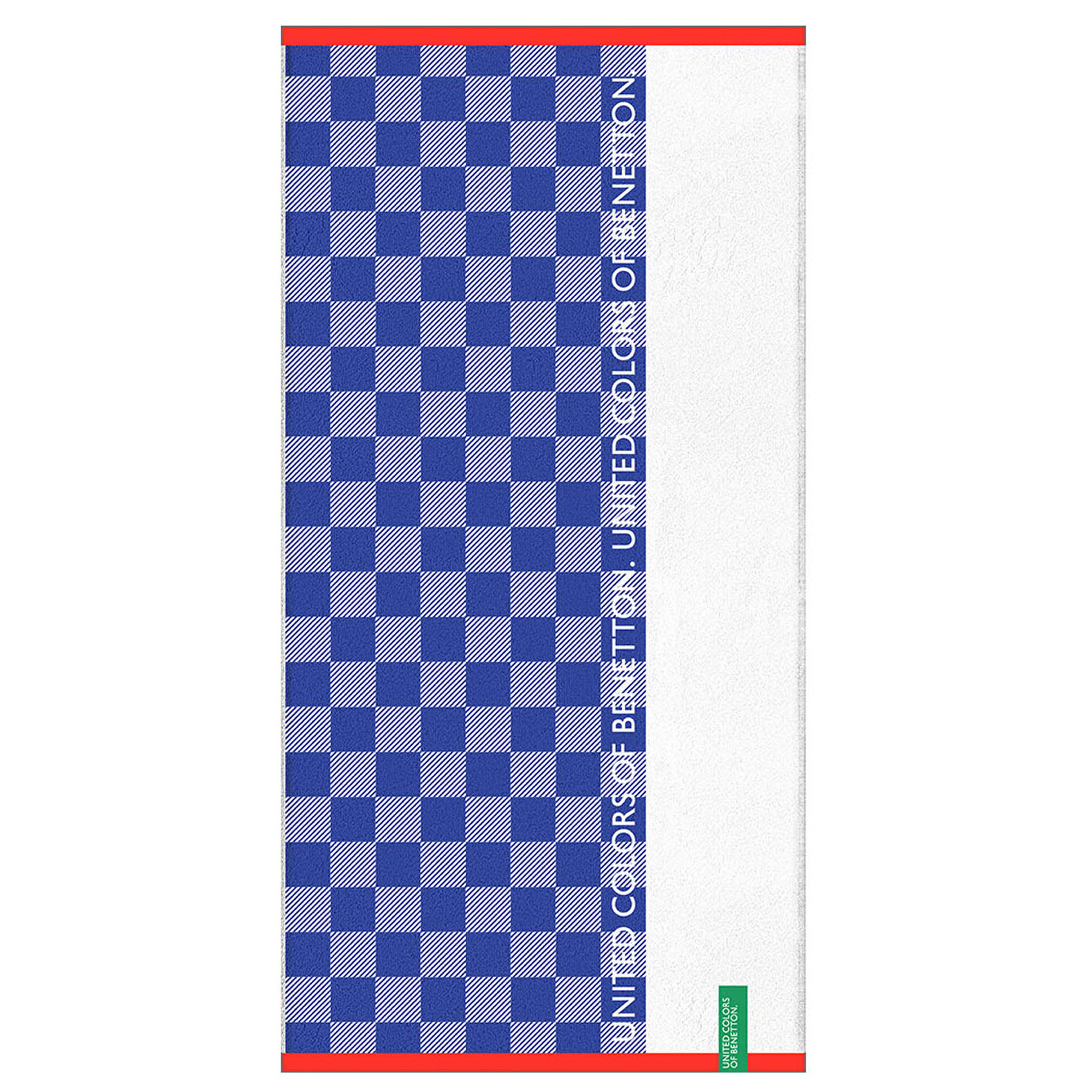 Toalla de playa de niño 70x140cm 450gsm 100% algodón azul cuadros kids CASA BENETTON