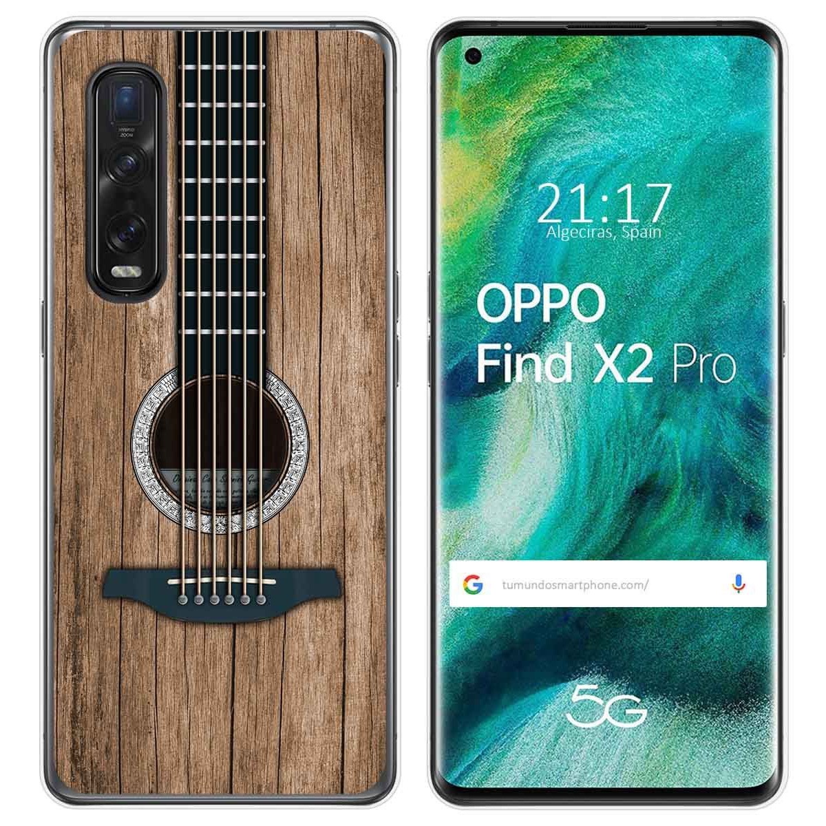 Tumundosmartphone Funda Gel Tpu para Oppo Find X2 Pro diseño Madera 11 Dibujos