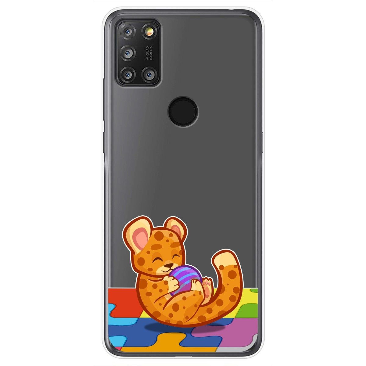 Tumundosmartphone Funda Gel Transparente para Alcatel 3X 4CAM diseño Leopardo Dibujos