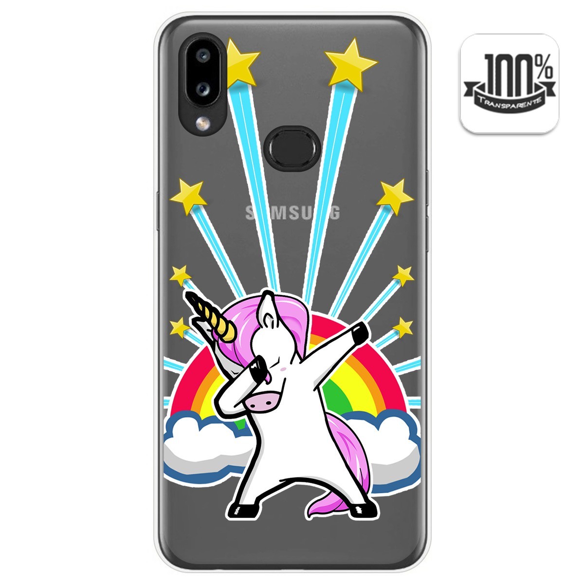 Tumundosmartphone Funda Gel Transparente para Samsung Galaxy A10s diseño Unicornio Dibujos